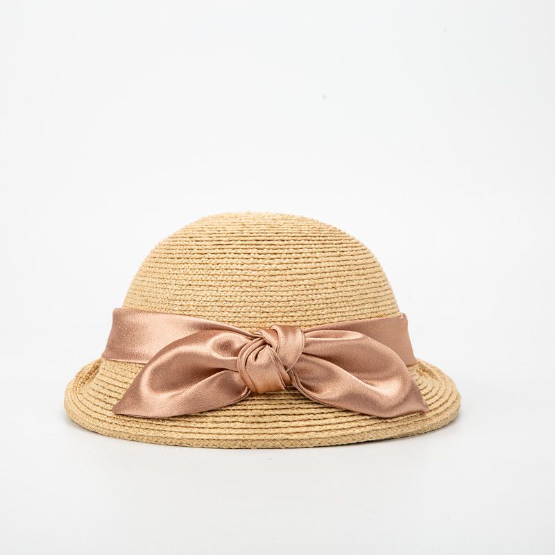 Hot Sale Women Raffia Straw Hats Ribbon Bow Blower Ladies Summer Fedora Outdoor Sun wedding Party Hat_autovado.com