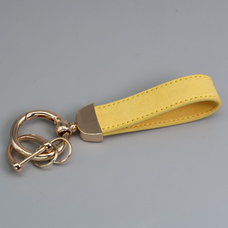 Microfiber Flip Fur Keychain Leather Car Key Chain_autovado.com