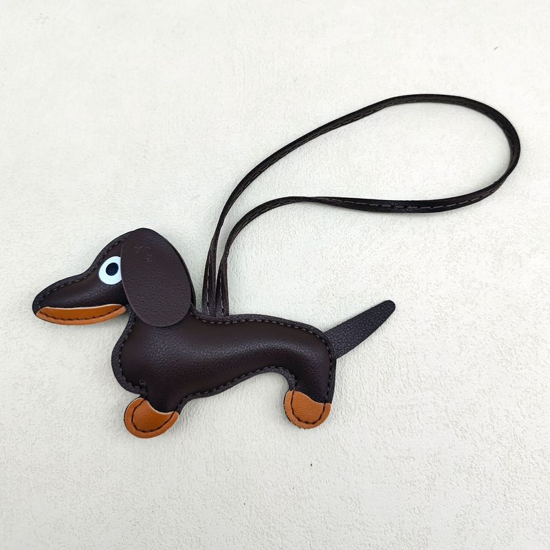 Dachshund Pendant Cute Diy Lanyard Leather Puppy Bag Pendant Schnauzer Couple Car Pendant_autovado.com