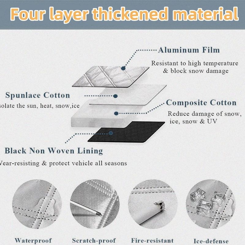 car snow shield upgrade nine magnetic car snow shield thick cotton winter antifreeze car cover_autovado.com