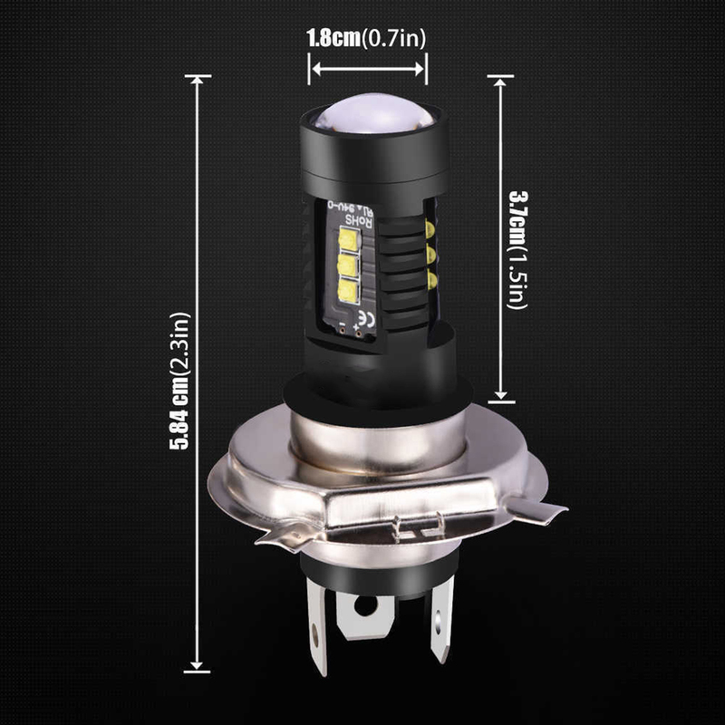 Yuanmheng 2Pcs H4 9003 60W 6000K Car Vehicle LED Headlight High Low Beam Fog Lamp Bulb_autovado.com