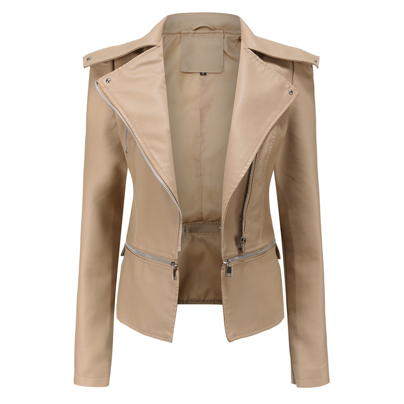 Women's Clothing Leather Jacket With Detachable Hem Fashion Casual Jacket_autovado.com