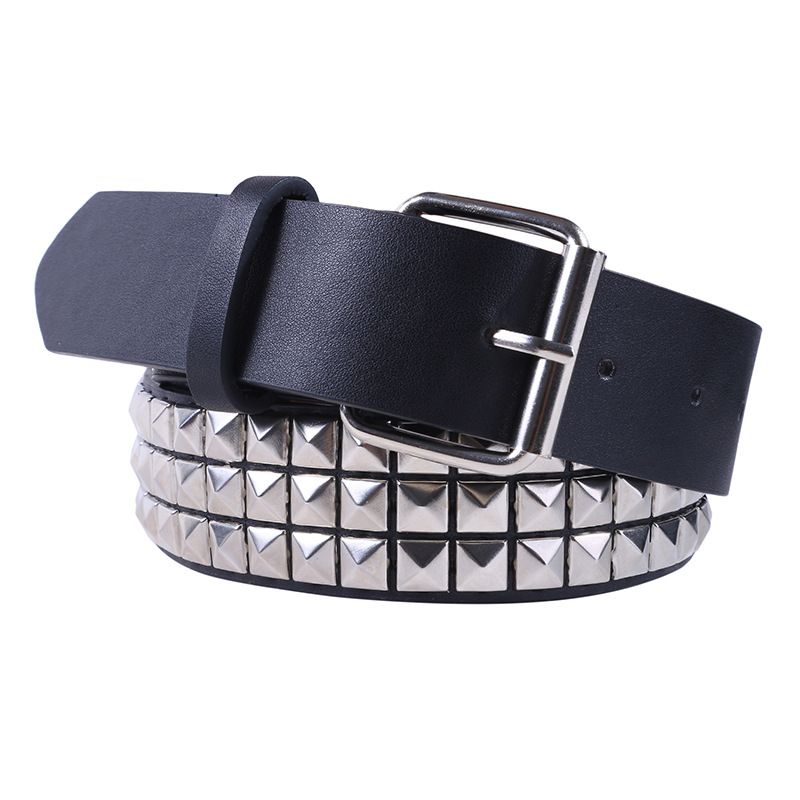 HOT Shiny Pyramid Fahion Rivet Men&Women' Studded Belt Punk Rock With Pin Buckle Hardware Jean Deigner Female Wait_autovado.com