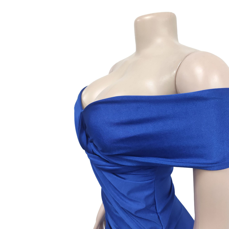 Women's solid color pleated sleeveless long skirt tube top dress_autovado.com
