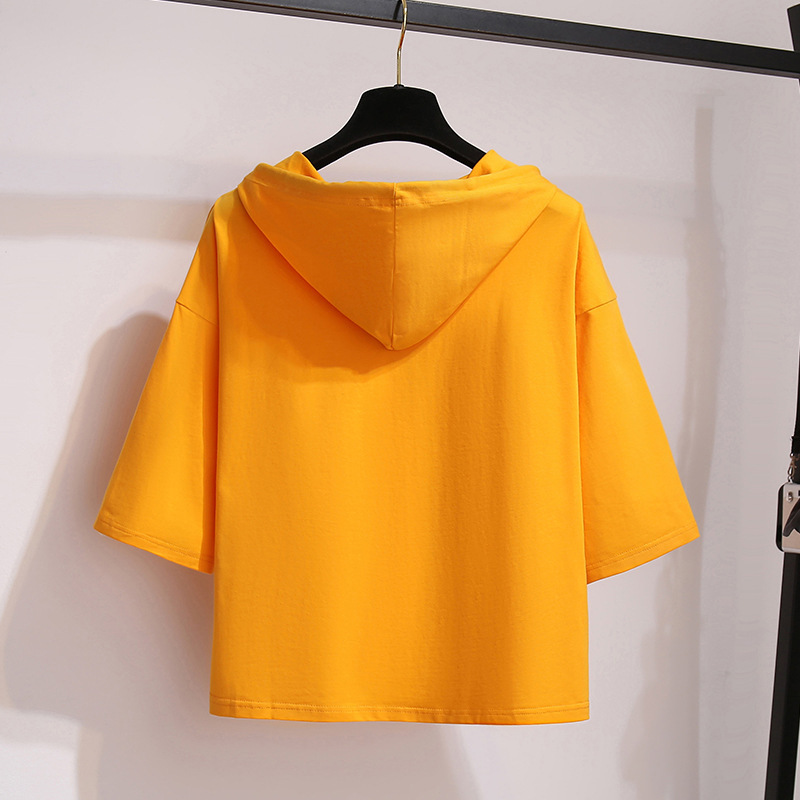 Women's Clothing 2023 Summer New Sun Protection Hooded Short Sleeve T shirt Female Student Clothes Female Loose Tops Women's Clothing Wholesale_autovado.com