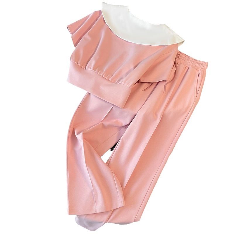 Women's Clothing Temperament sports suits new slimming and age reducing fashion casual wide leg pants street blasting two piece suit _autovado.com