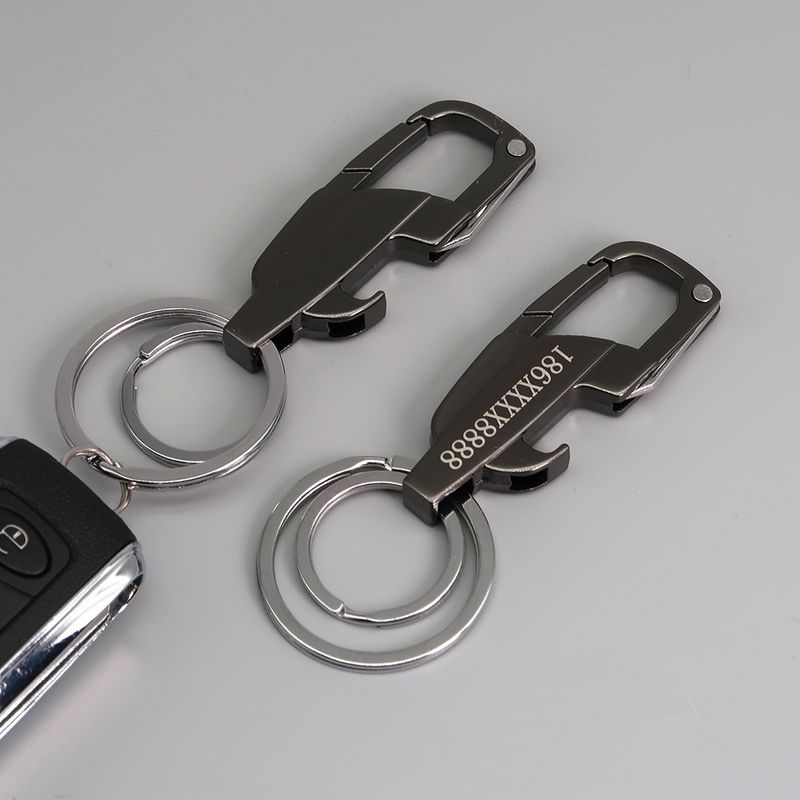 Multifunctional Creative Bottle Opener Knife Keychain Men's Business Waist Hanging Zinc Alloy Laser Engraved Key Ring_autovado.com