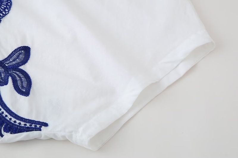 Women's ClothingFashion Contrast Embroidered Shirt + Skirt Set Women_autovado.com
