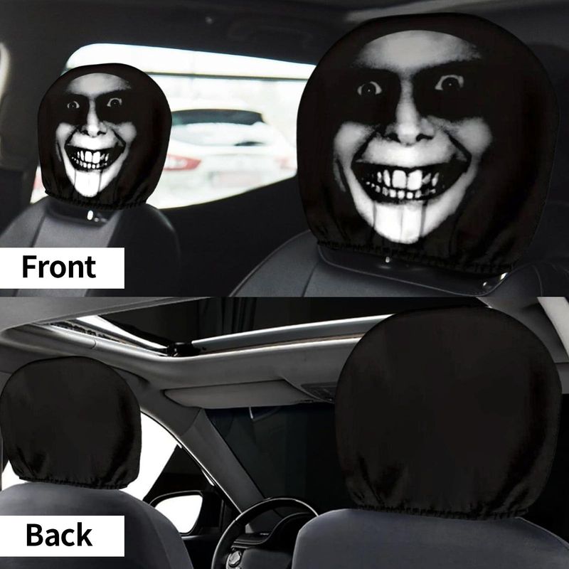 Car Head Rest Covers Set Halloween Funny Auto Headrest Protector Soft Vehicle Accessories For Women Men Daily Taxi_autovado.com