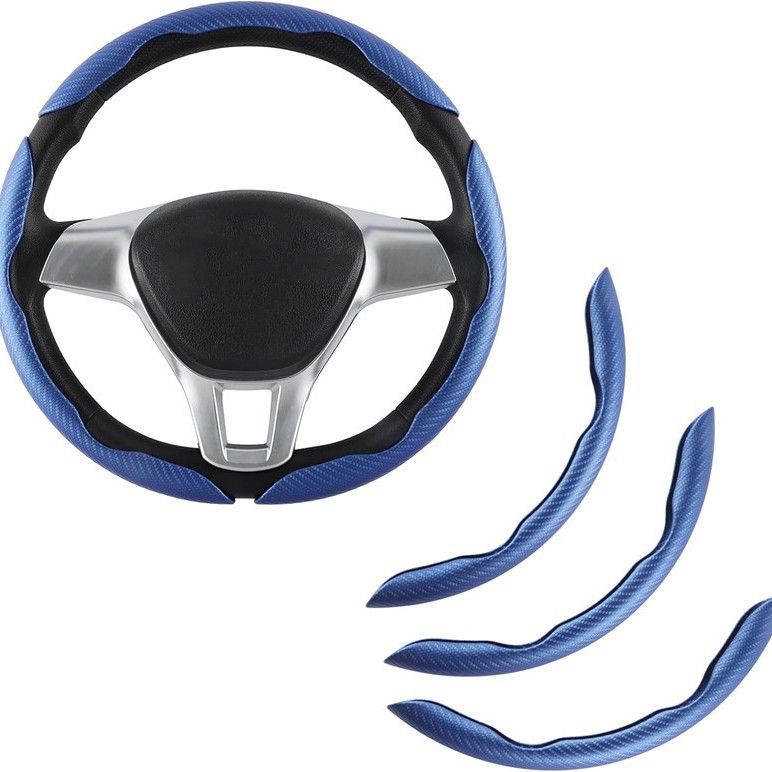 Power Assisted Buckle Ultra-thin Anti Slip Carbon Fiber Patterned Car Suede Steering Wheel Protective Universal Handle_autovado.com