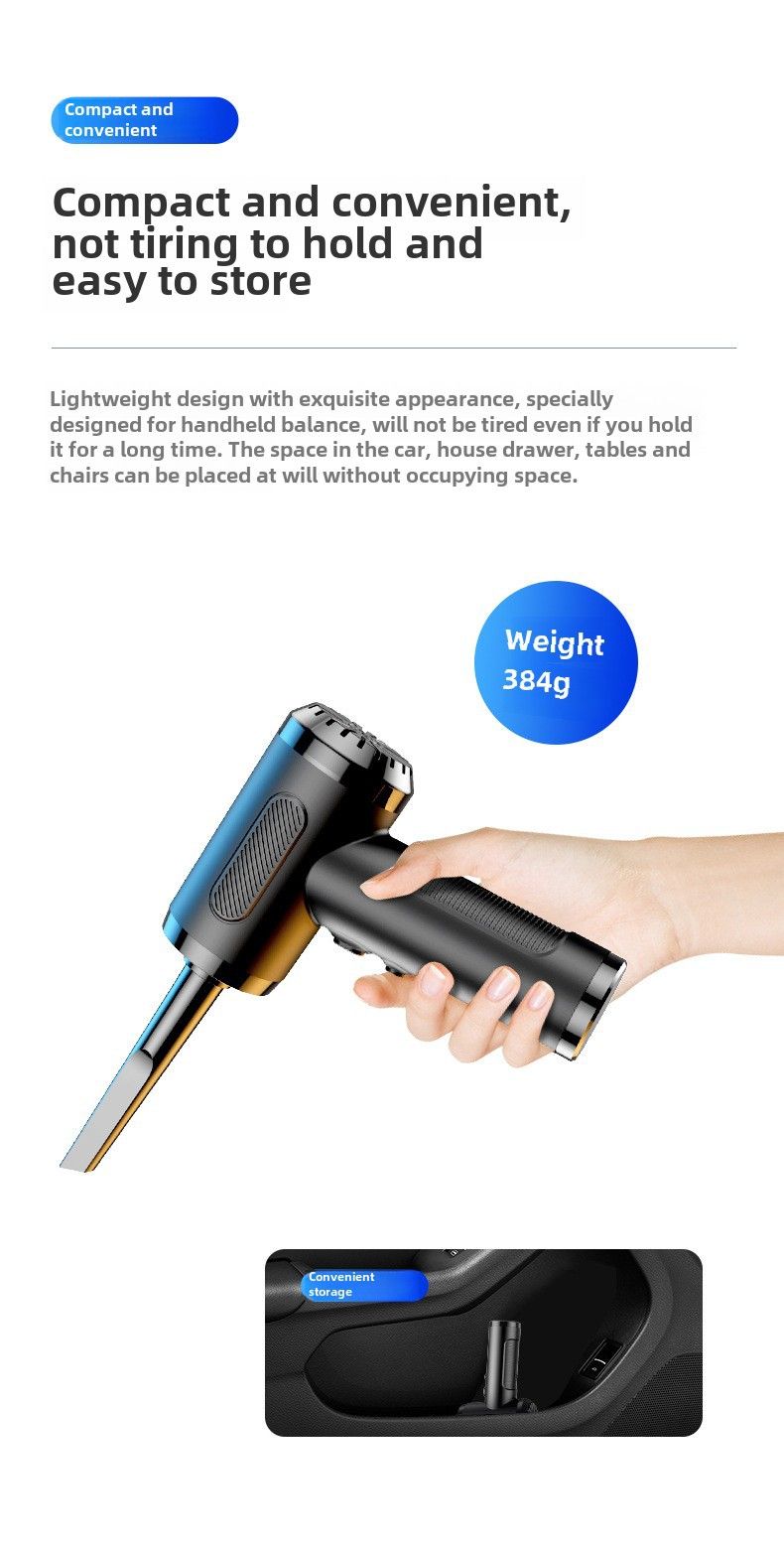 New car dust blower blowing and suction integrated handheld high power 50000RPM household car wireless vacuum cleaner_autovado.com