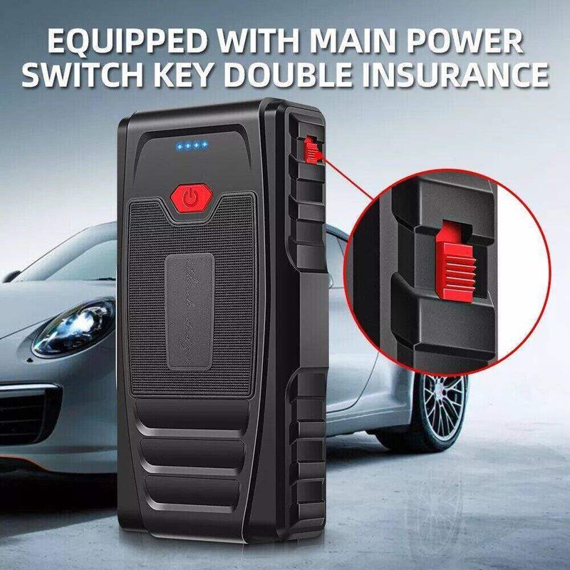 12V Jumper Tire Air Pump Booster Portable USB Car Emergency Starter Power Bank Phone Charger_autovado.com