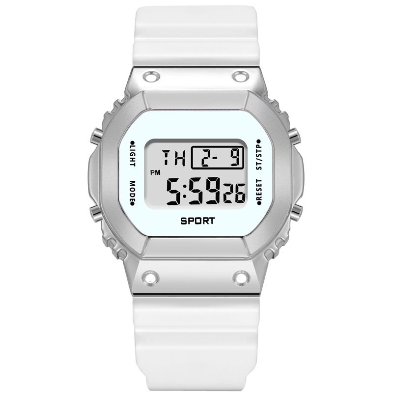 Square Digital Watch Calendar Week Night Light Alarm Clock_autovado.com