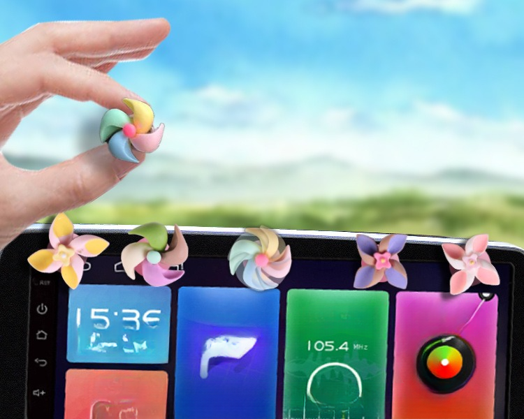 Car mounted new windmill rotating gyroscope creative decoration small ornaments, center console car interior_autovado.com