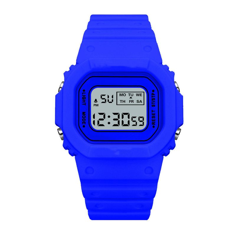 Matcha Green Solid Color Square Watch Student Youth Outdoor Sports Waterproof Multi-function LED Electronic Watch_autovado.com
