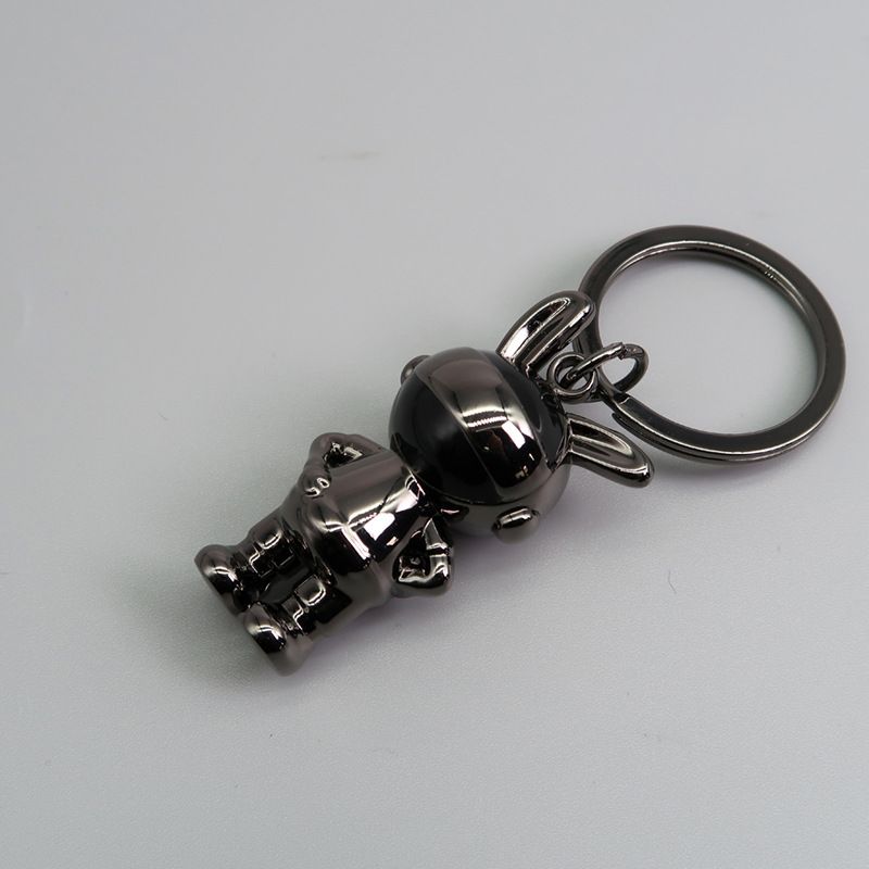 Metal Astronaut Rabbit Keychain Creative Drop Oil 3D Stereo Car Pendant_autovado.com