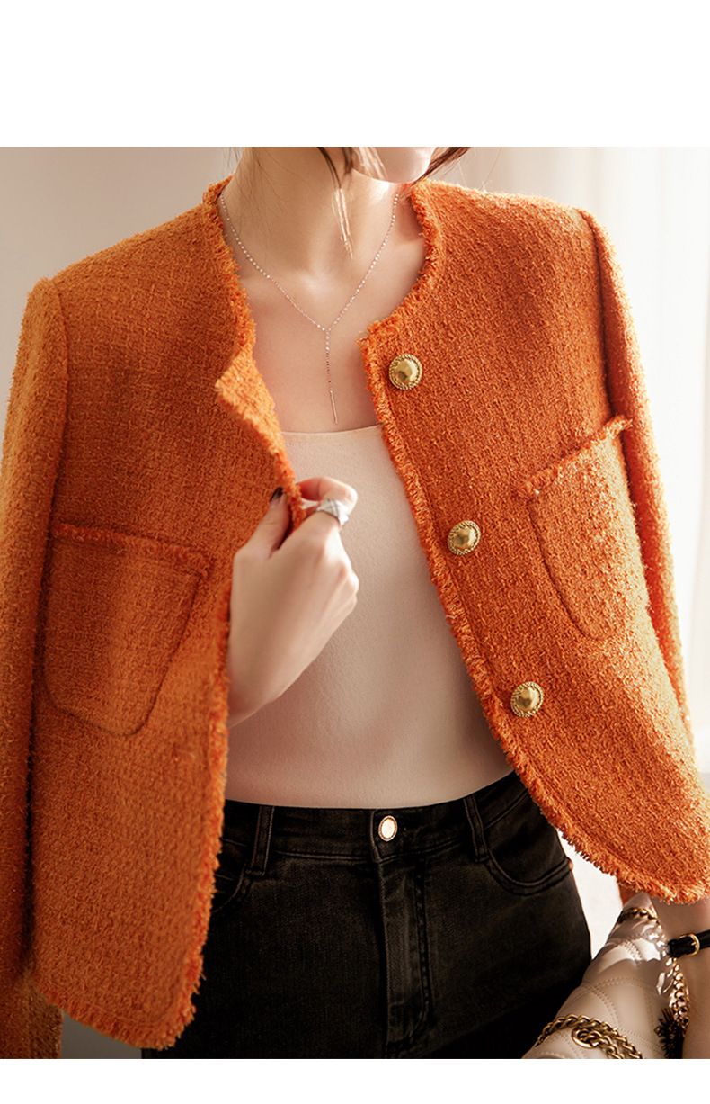 Women's Clothing Early spring fashion colors wool jacket tweed jacket _autovado.com