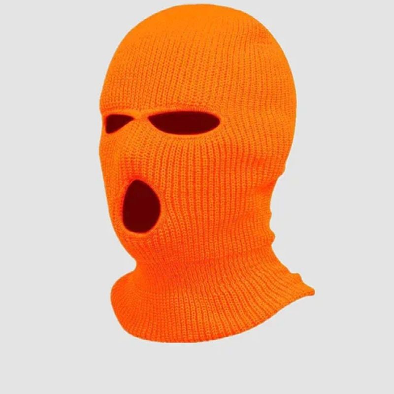 Autumn Winter Yuanbao Needle Three-Hole Knitted Candy Color Wool Hat Head Wrap Neck Warmer Outdoor Cycling Windproof_autovado.com