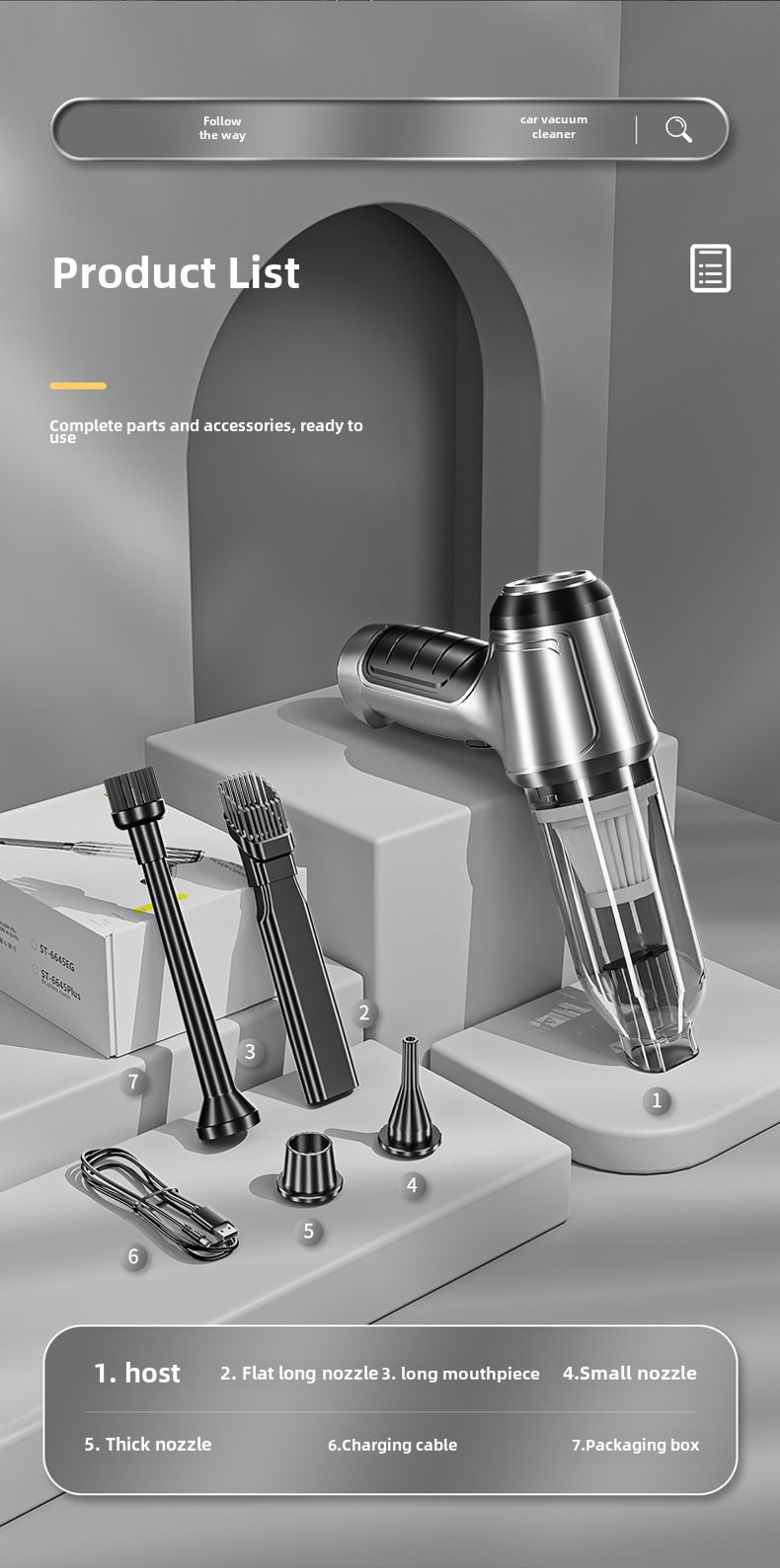 Car wireless vacuum cleaner multifunctional handheld large suction dust removal high power private car vacuum cleaner brushless_autovado.com