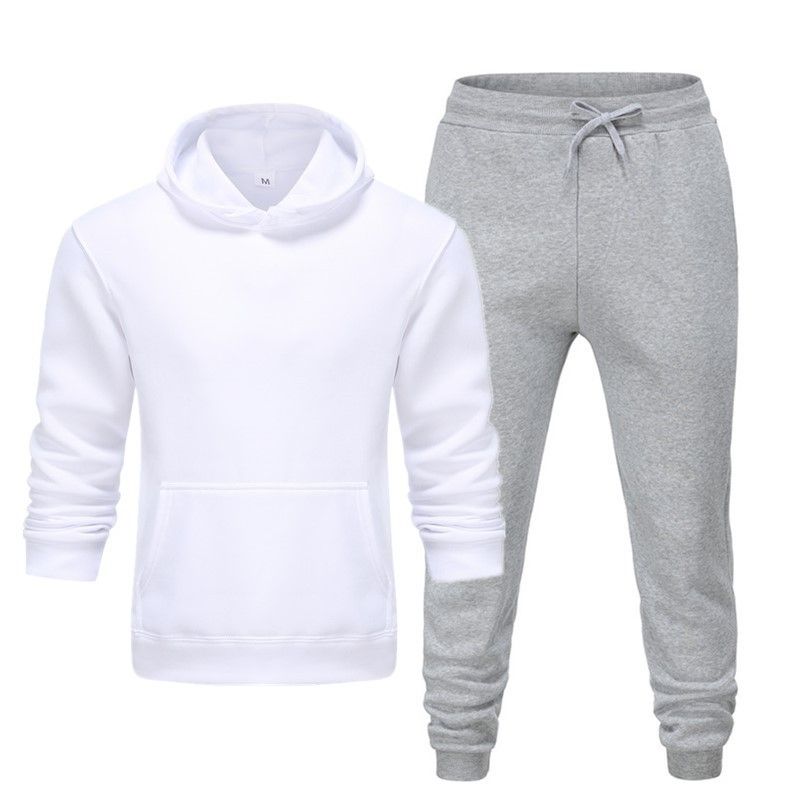 Men's Clothing men's casual sports fitness solid color sweatshirt suit hooded sweatshirt_autovado.com