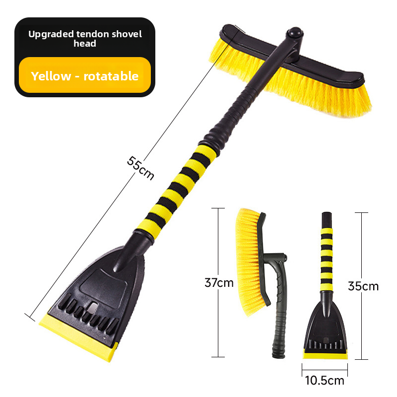 Car Detachable Car-mounted Ice Scraper Brush Winter Tool Rubber Snow Removal Shovel_autovado.com