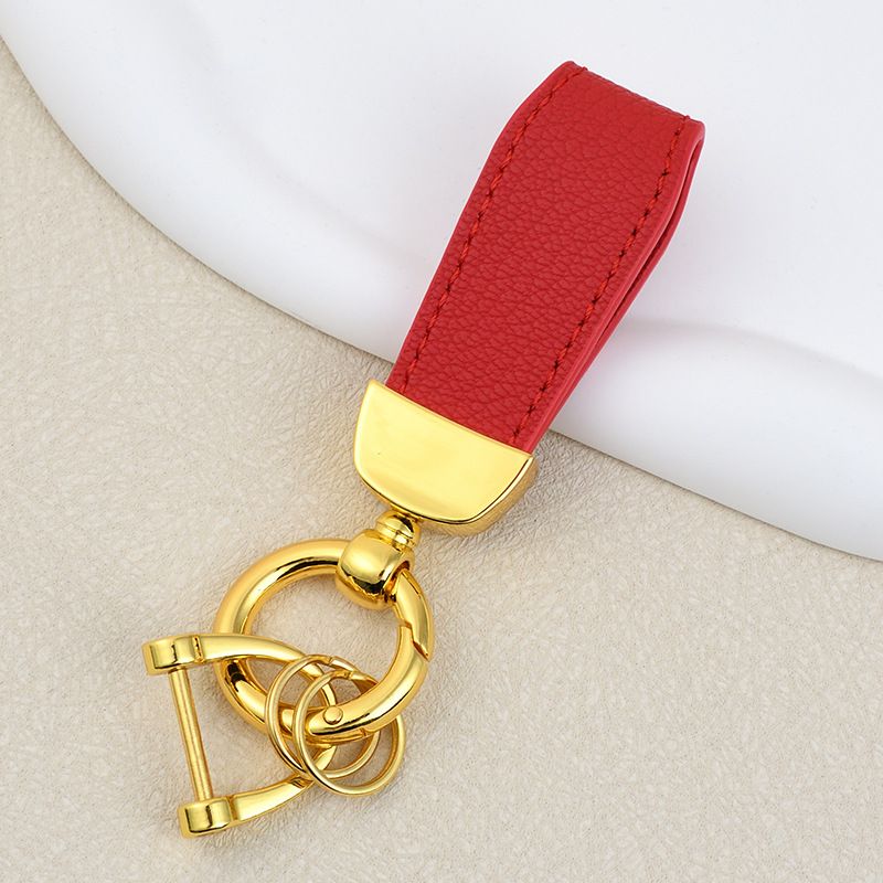 Men's Car Leather Keychain Candy Color Couple Key Pendant Sheep Pattern Bracelet Genuine Leather DIY Bag Pendant_autovado.com