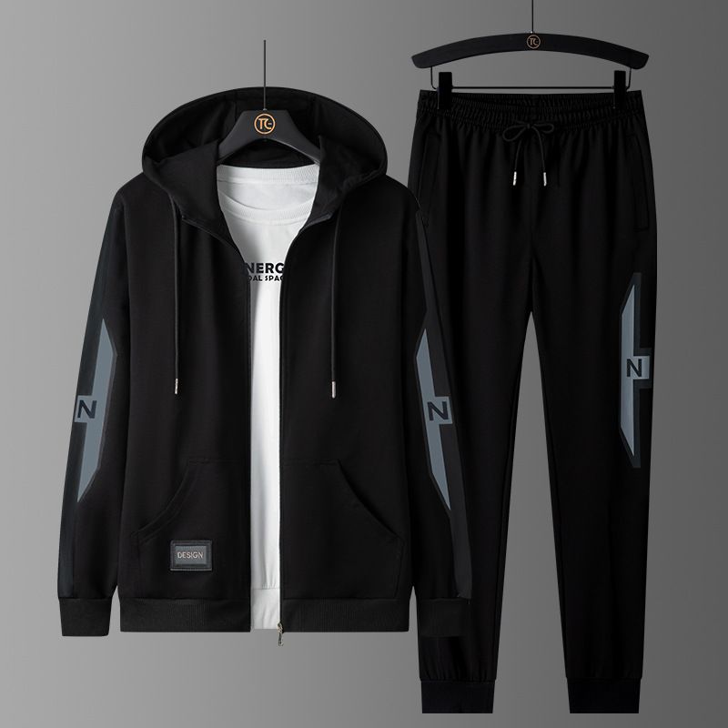Men's Clothing Spring and Autumn Sports Suit Men's Fashion Brand Hooded Sweater Casual Plus Size Suit Men's Handsome Two piece Suit_autovado.com