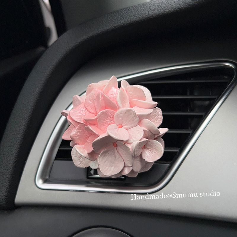 Pink Embroidered Ball Float Carrying Aromatherapy Stones Girls, Interior Accessories For Cars, Air Vents, Instagram_autovado.com