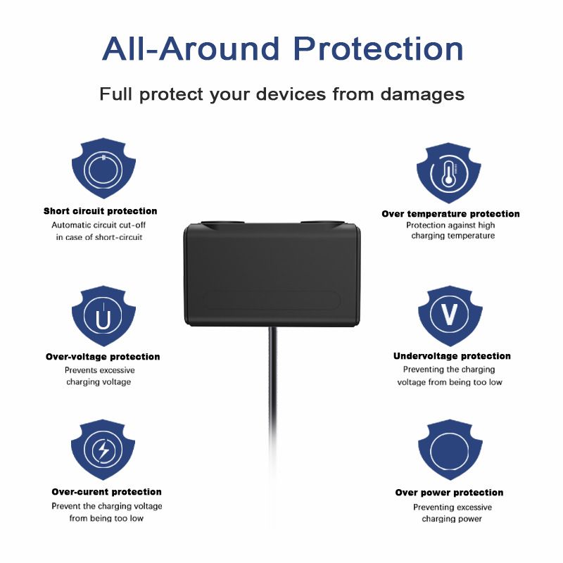 New one to four multifunctional car cigarette lighter A+C mobile phone charger_autovado.com