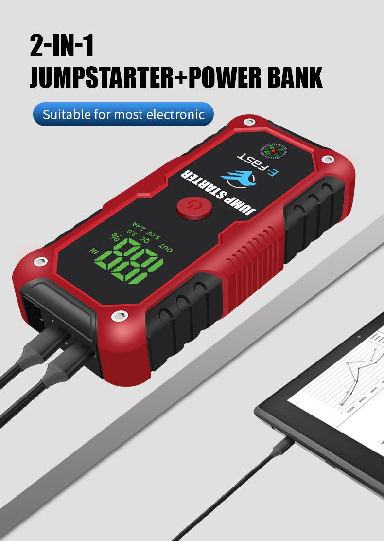 Portable Multi-Function Power Bank Emergency Jump Starter Outdoor Car Battery Rescue_autovado.com