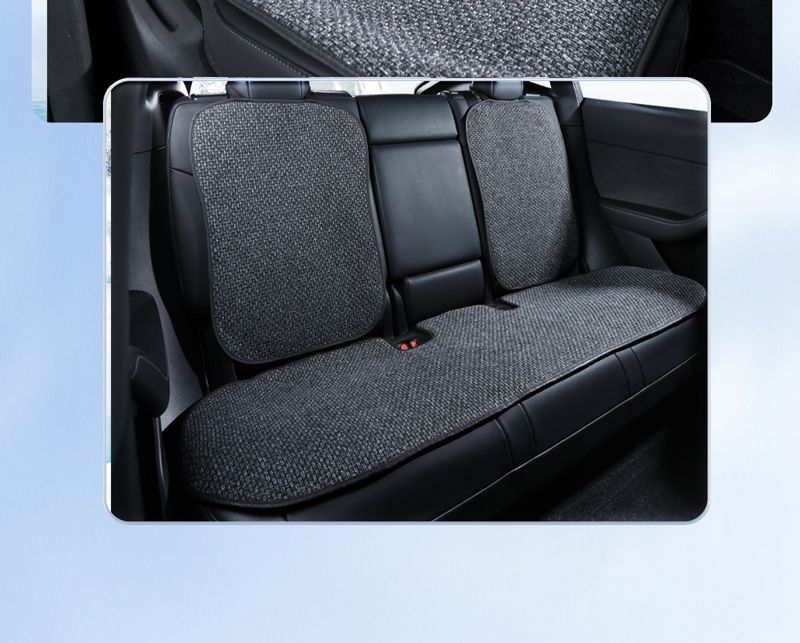 For Tesla Model Y/Model 3/2024 M3 Linen Cover Cushion Four Seasons Breathable And Comfortable Seat Car Interior_autovado.com