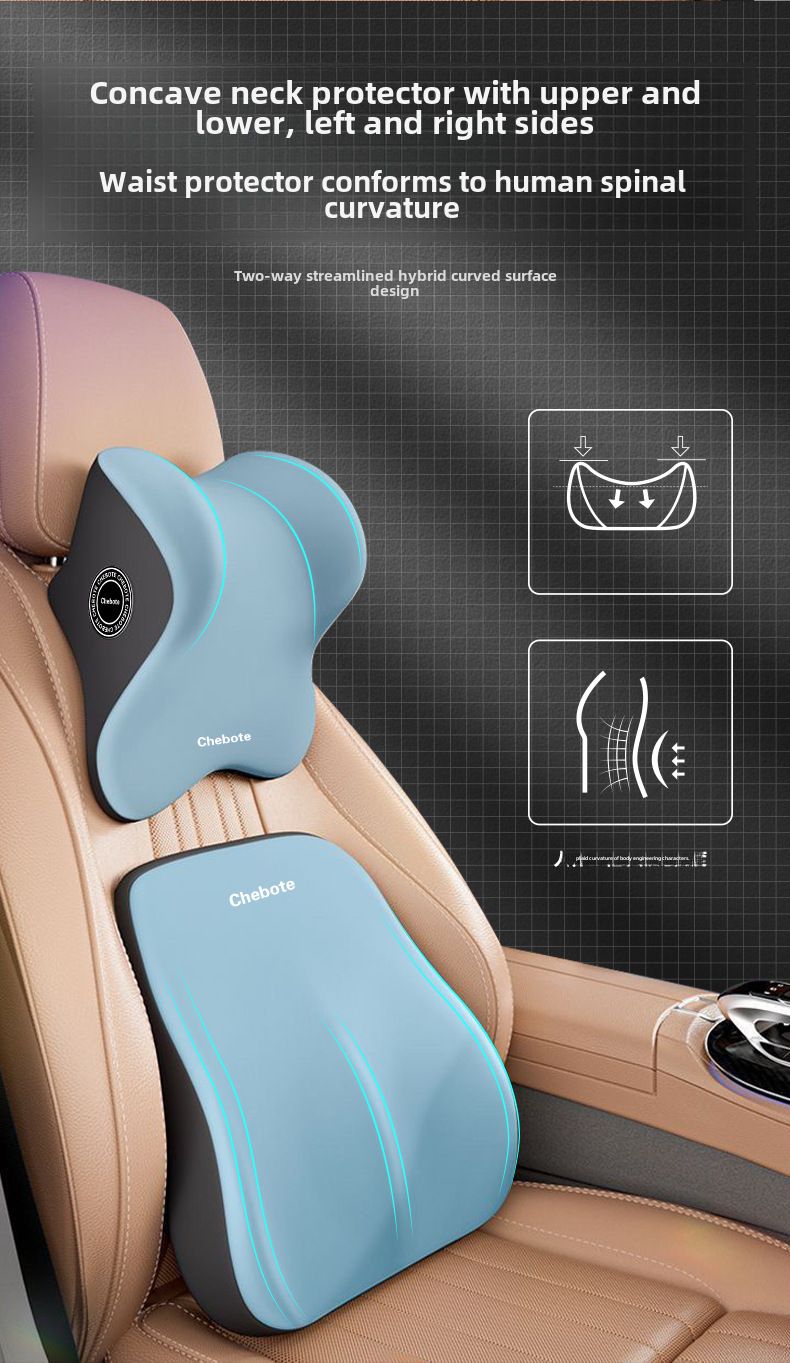Comfortable lumbar support neck pillow car neck pillow seat cushion neck memory foam Four Seasons universal car pillow waist cushion_autovado.com