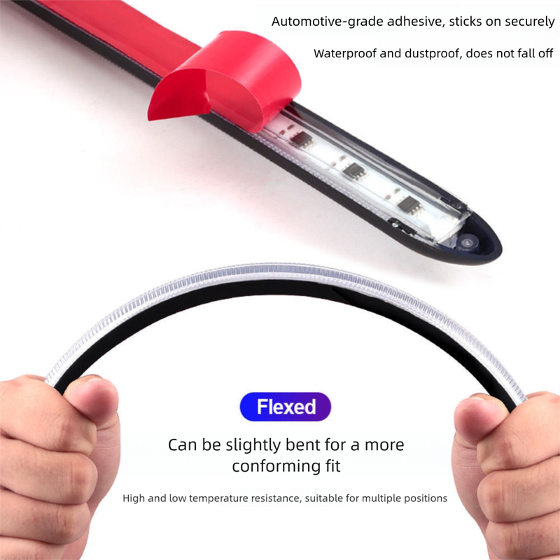 Start Scanning New Car Dual Color Flowing Turn Signal Modified High Brightness LED Daytime Running Lights_autovado.com