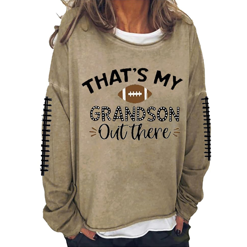 Women's Clothing Autumn and Winter Women's Clothing Digital Football Print Round Neck Long Sleeve Casual Sweater_autovado.com