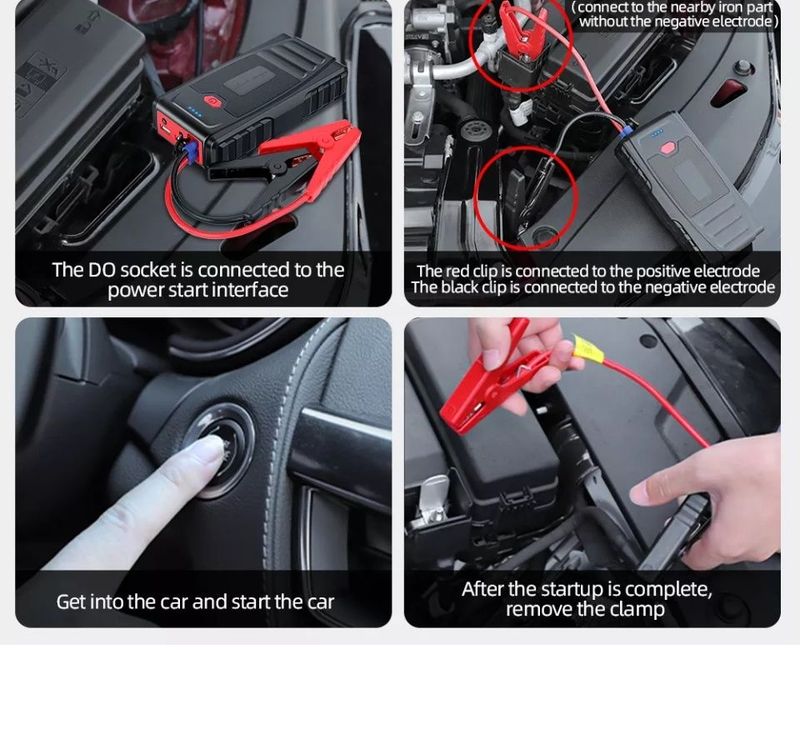 12V 99800mAh Tire Air Pump Booster Jumper Powerbank Jump Power Bank Portable Car Charger USB Emergency Starter Power_autovado.com