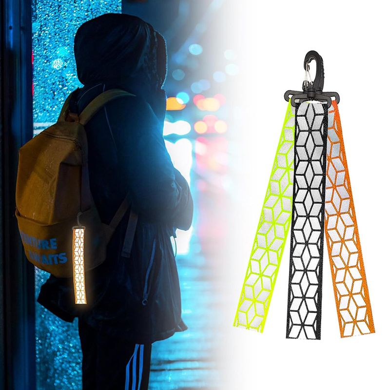 Reflective pendant pendant backpack running reflective keychain with hook reflective strip reflective tape_autovado.com