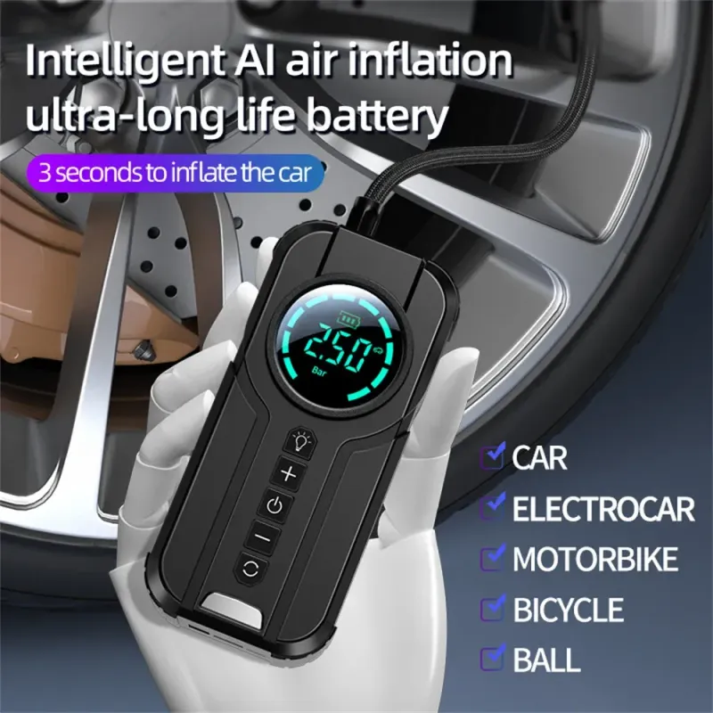 Pump Car Jump Starter Power Bank Lighting Portable Air Compressor Cars Battery Starters Starting Auto Tyre Iator_autovado.com