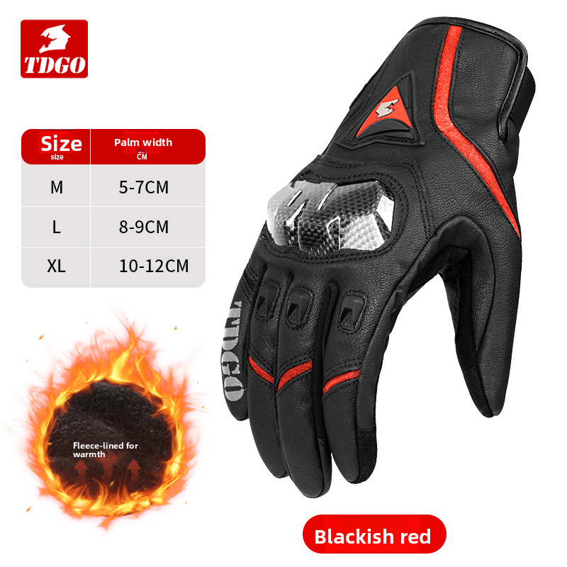 Accessories Riding Genuine Leather Gloves For Men Carbon Fiber Electric Bike Motorcycle Protective Gear Summer Anti-drop_autovado.com