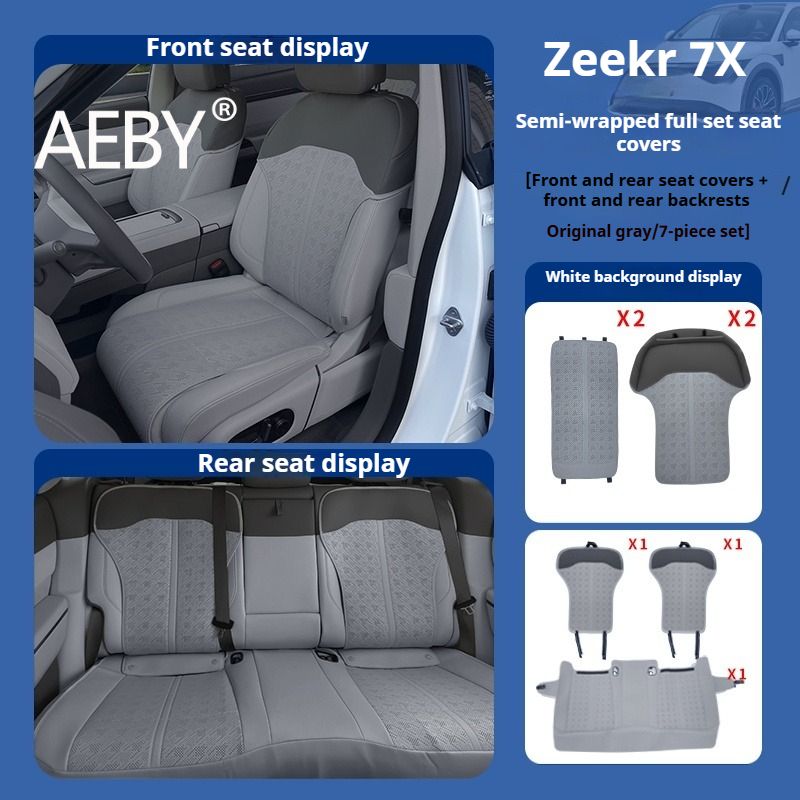 AEBY For ZEEKR 7X 2025 Car Seat Cushion Backrest Set Custom Fit Anti-slip Bottom Easy Install All-Season Covers 2024 New_autovado.com