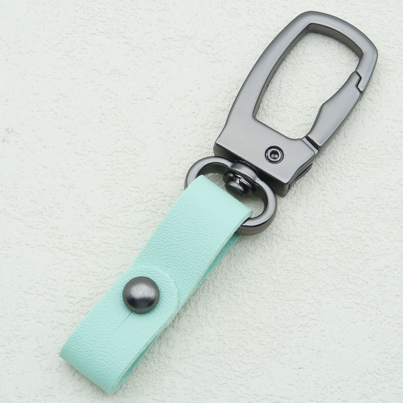 Square Metal Car Keychain Pendant Creative Simple Keychain Men's And Women's Leather Waist Keychain Accessories_autovado.com