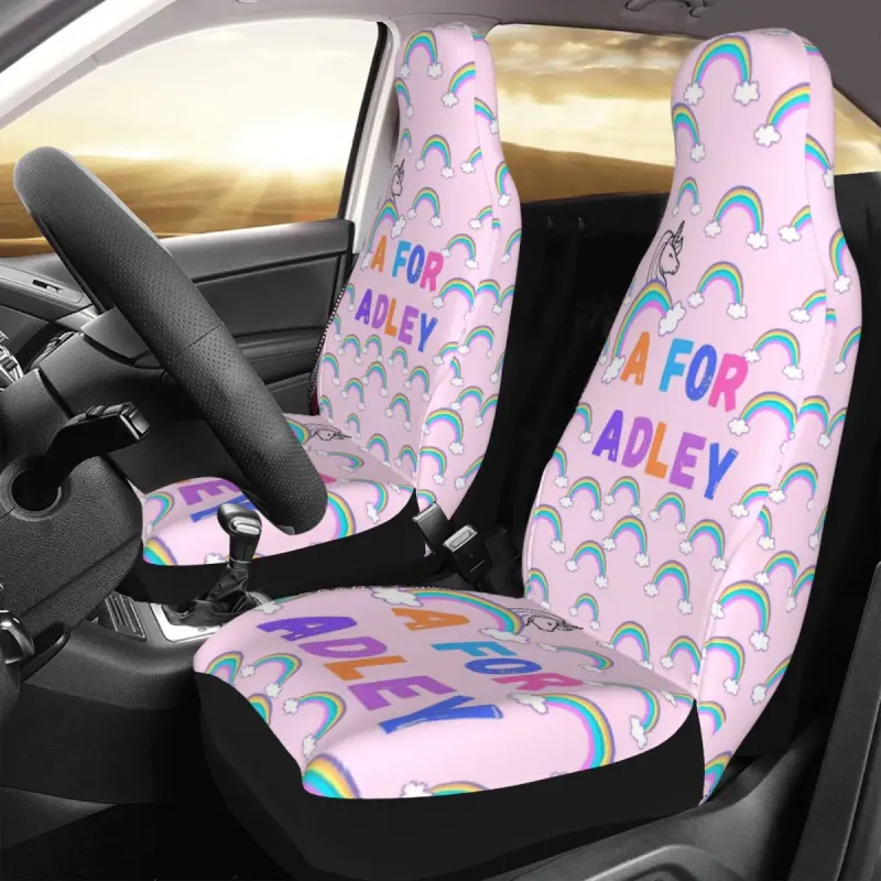 Pink A For Adley Universal Cover Waterproof AUTOYOUTH Cartoon Seat Mat Fabric Car Accessories_autovado.com