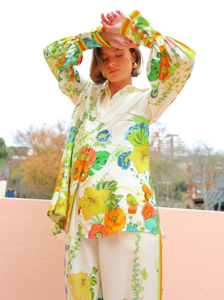 Women's Clothing new printed holiday long sleeved two piece suit INS loose casual trousers suit _autovado.com