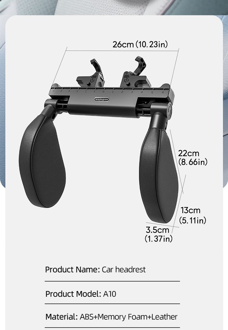 A 45D Slow-Rebound Space Memory Foam With Double Hooks For The Car Seat Side Sleeping Headrest_autovado.com