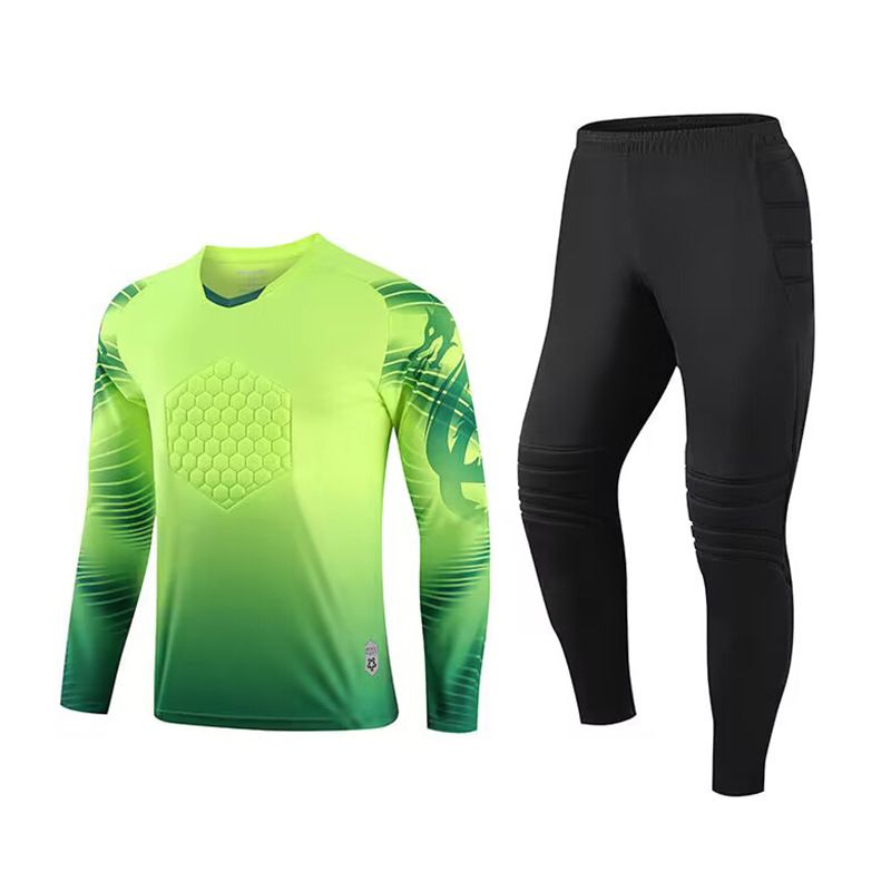 Men's Clothing goalkeeper uniform long sleeve training competition cross-border goalkeeper uniform jersey chest elbow pads football uniform suit_autovado.com
