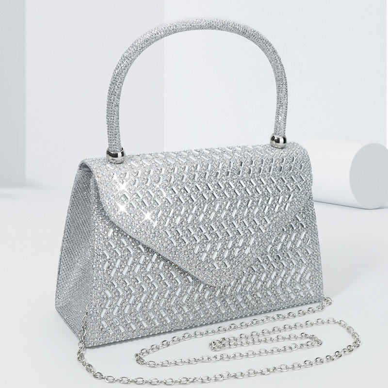 rhinestone new evening bag large capacity handbag women's wedding bridesmaid bag KTV princess dress bag_autovado.com