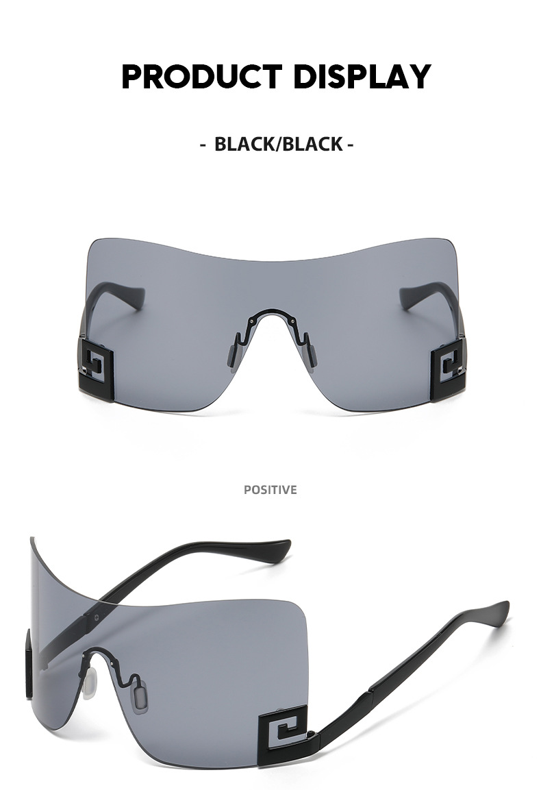 Unisex Big frame one-piece sunglasses Y2K personality Everything sunglasses_autovado.com