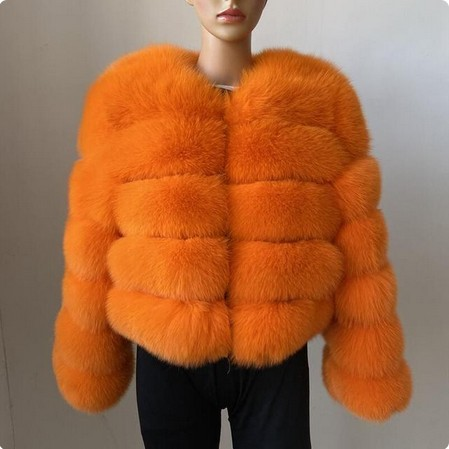Women's Clothing fur coat fox fur patchwork winter thick warm long sleeve short fur coat_autovado.com