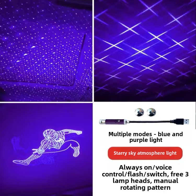 Car Interior Armrest Box, Ceiling Ambient Car Mounted Full Star Projection Light, Starry Sky Light_autovado.com