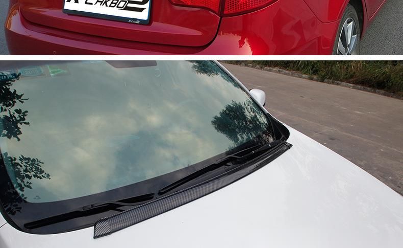 Car 3D Pattern Rubber Spoiler No Drilling Required Universal Carbon Fiber Diffuser Anti-Collision Strip_autovado.com