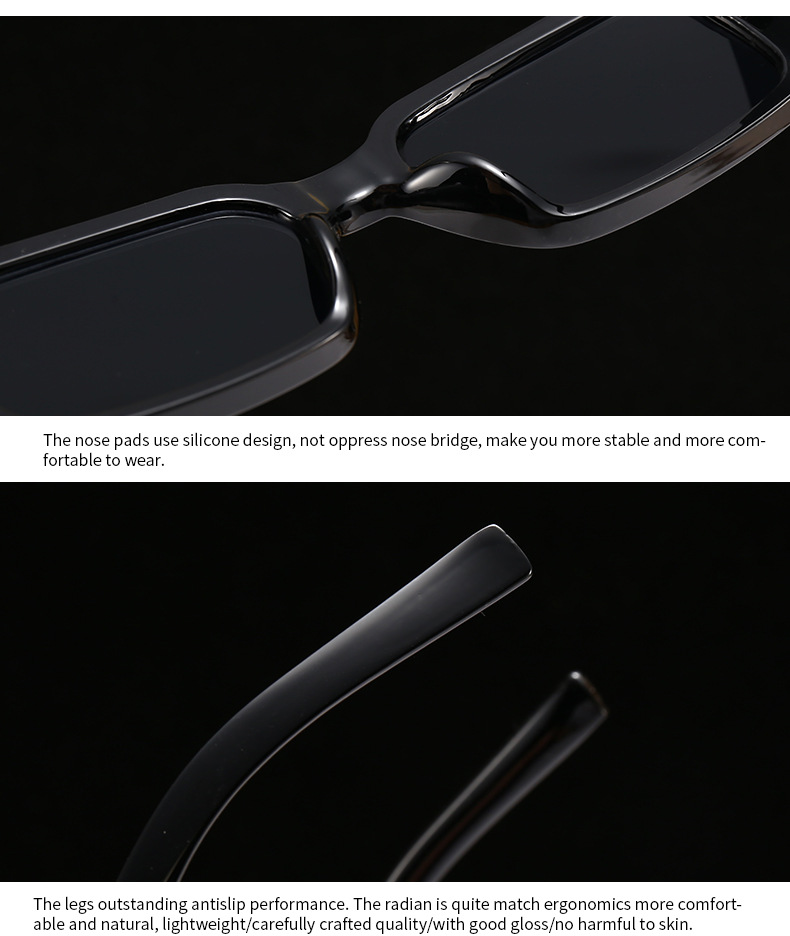 new modern retro square frame narrow rivet sunglasses INS style street photography big-name sunglasses 321_autovado.com